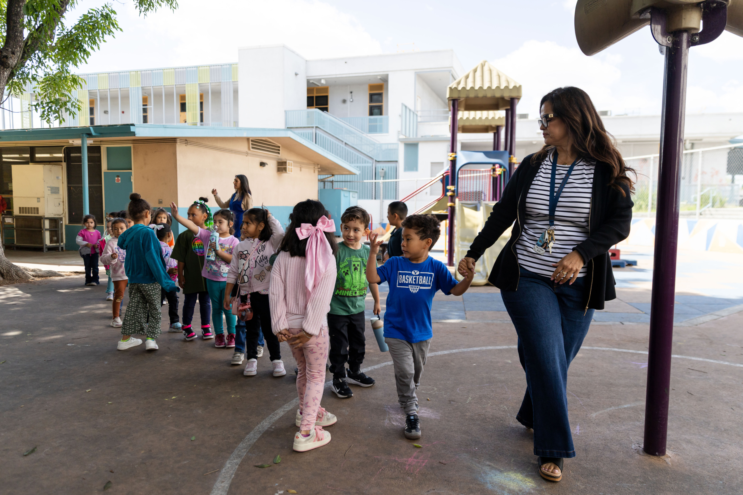 Pre-school children in L.A. in April 2026. Associated Press.